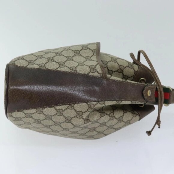 GUCCI Web Sherry Line GG Supreme Shoulder Bag Beige Red 41 02 033 Auth ep4290 - Picture 3 of 16